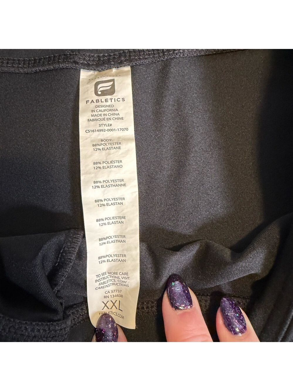 Fabletics Black Loose Fit Pants XXL - Picture 3 of 4